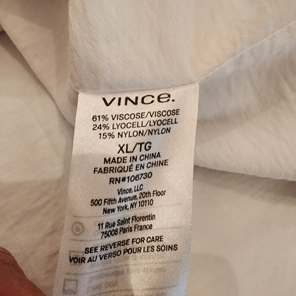 Vince White Wrap Shirt Dress XL Long Sleeve Quiet Luxury Minimalist‎ Resortwear - Picture 7 of 16